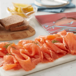 Whole Sliced Cold-Smoked Salmon Fillet (thin slices across the full length)